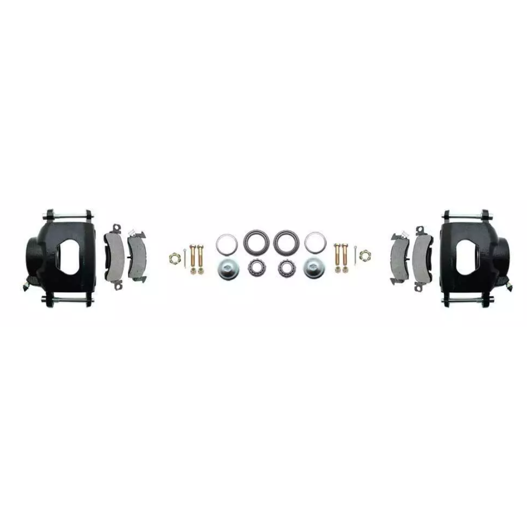 Fits 1955-58 GM Full Size Disc Brake Kit Drilled/Slotted Rotors-Black DBK5558LXB - Discs, Rotors, and Hardware Car Part People