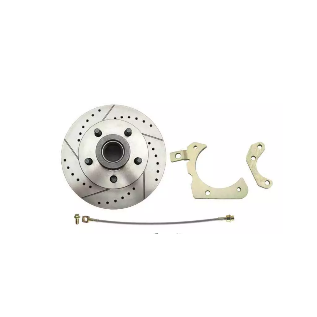 Fits 1955-58 GM Full Size Disc Brake Kit Drilled/Slotted Rotors-Black DBK5558LXB - Discs, Rotors, and Hardware Car Part People