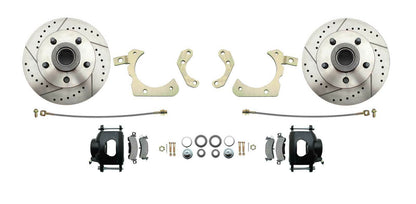 Fits 1955-58 GM Full Size Disc Brake Kit Drilled/Slotted Rotors-Black DBK5558LXB - Discs, Rotors, and Hardware Car Part People