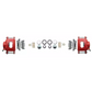 Fits 1955-1958 GM Full Size Disc Brake Kit Drilled/Slotted Rotors-Red DBK5558LXR - Discs, Rotors, and Hardware Car Part People