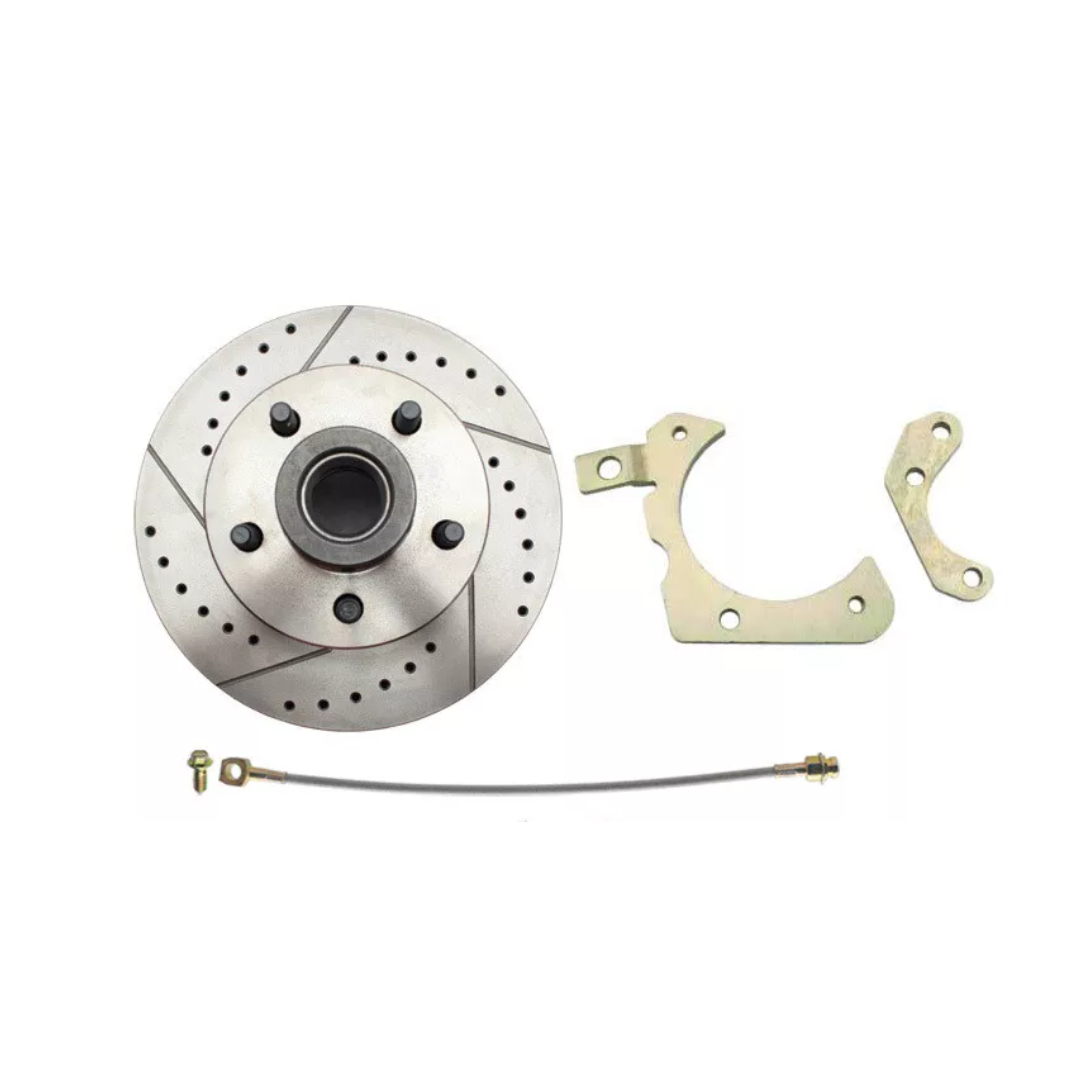 Fits 1959-64 GM Full Size Disc Brake Kit Drilled/Slotted Rotors-Black DBK5964LXB - Discs, Rotors, and Hardware Car Part People