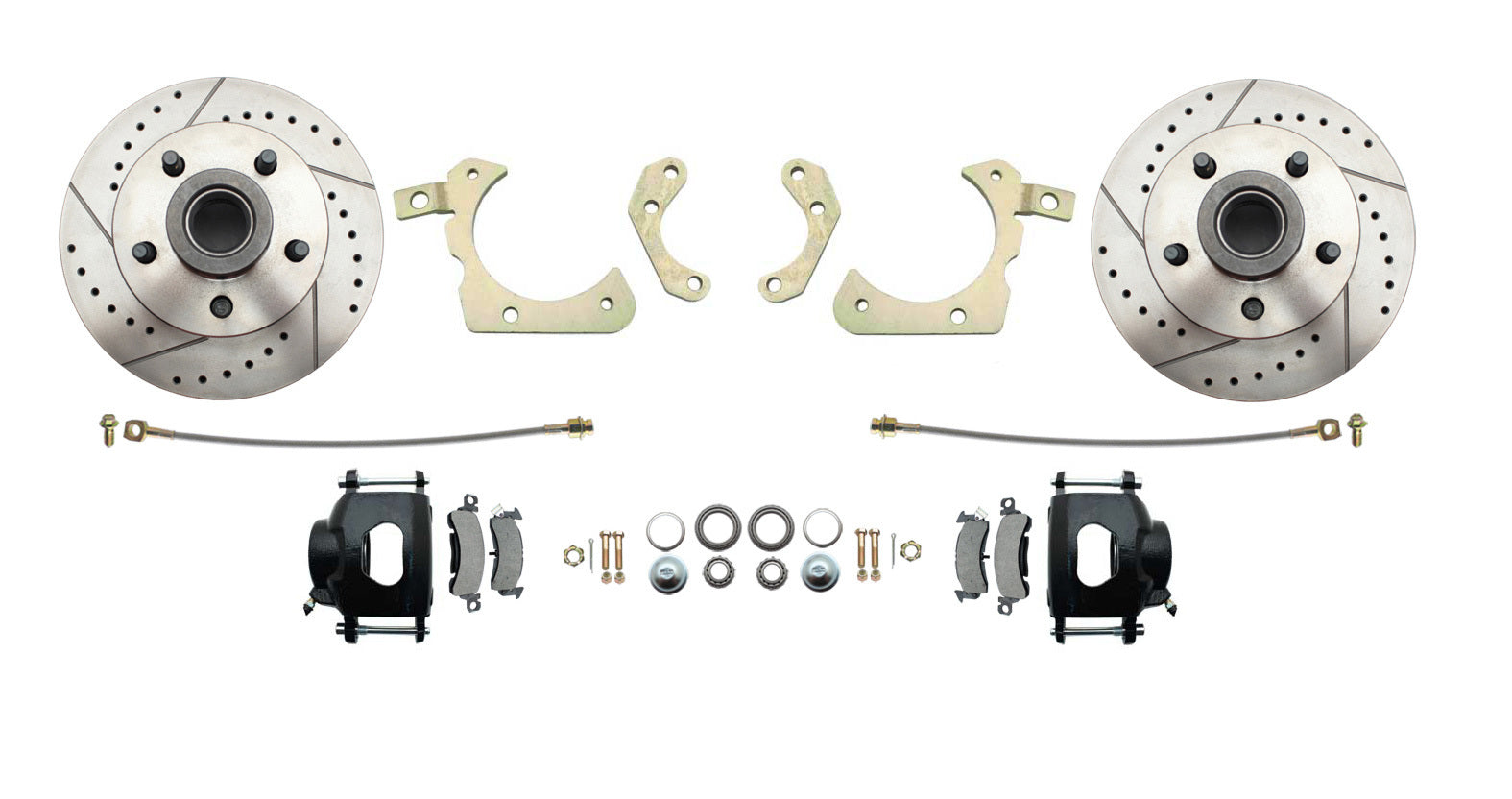 Fits 1959-64 GM Full Size Disc Brake Kit Drilled/Slotted Rotors-Black DBK5964LXB - Discs, Rotors, and Hardware Car Part People