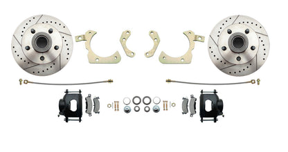 Fits 1959-64 GM Full Size Disc Brake Kit Drilled/Slotted Rotors-Black DBK5964LXB - Discs, Rotors, and Hardware Car Part People