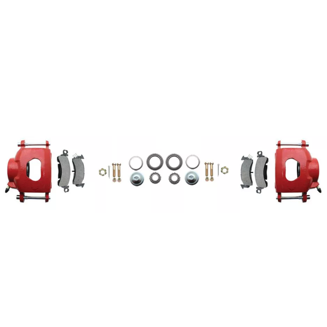 Fits 1959-1964 GM Full Size Disc Brake Kit Drilled/Slotted Rotors-Red DBK5964LXR - Discs, Rotors, and Hardware Car Part People