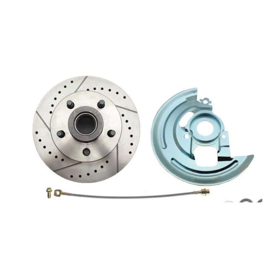 Fits 1962-1967 Chevy Nova X Body Disc Brake Kit Drilled/Slotted Rotor DBK6267LX - Discs, Rotors, and Hardware Car Part People