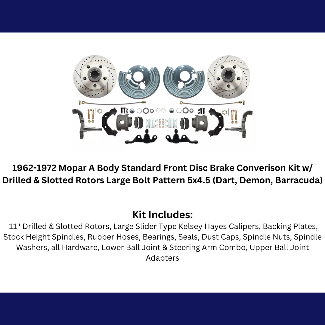 Fits 62-72 Mopar A; Front Disc Converison; Slotted; w/Bolt 5x4.5 DBK6272A-45-LX - Discs, Rotors, and Hardware Car Part People