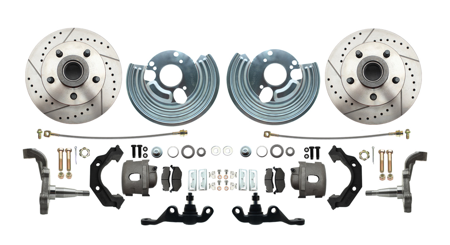 Fits 62-72 Mopar A; Front Disc Converison; Slotted; w/Bolt 5x4.5 DBK6272A-45-LX - Discs, Rotors, and Hardware Car Part People