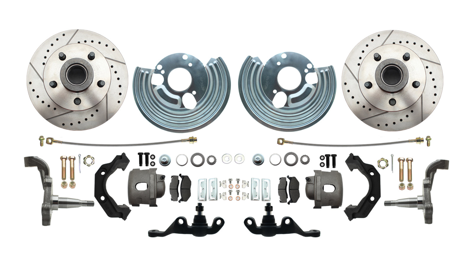 Fits 62-72 Mopar A; Front Disc Converison; Slotted; w/Bolt 5x4.5 DBK6272A-45-LX - Discs, Rotors, and Hardware Car Part People