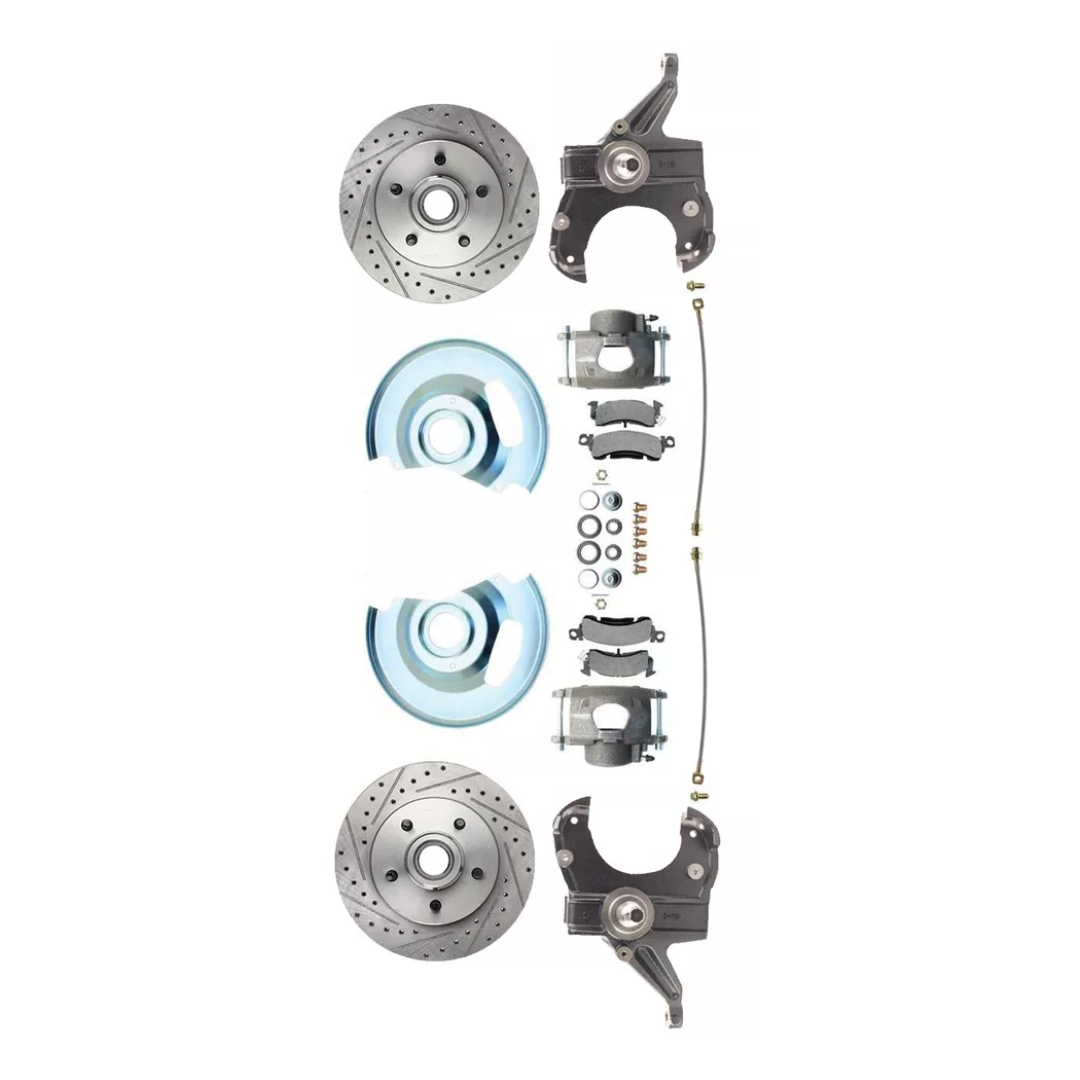 Fits 63-70 C-10 5 Lug Rotor 2.5" Drop Disc Conversion Wheel Kit DBK6370-5DLX-A - Discs, Rotors, and Hardware Car Part People