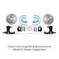 Fits Chevy Truck 5 Lug Disc Brake Conversion Wheel Kit Powder Coated Black Calipers
