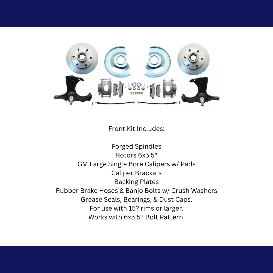 Fits 63-70 C-10 6 Lug Rotor Stock Height Disc Brake Conversion Wheel Kit DBK6370 - Discs, Rotors, and Hardware Car Part People