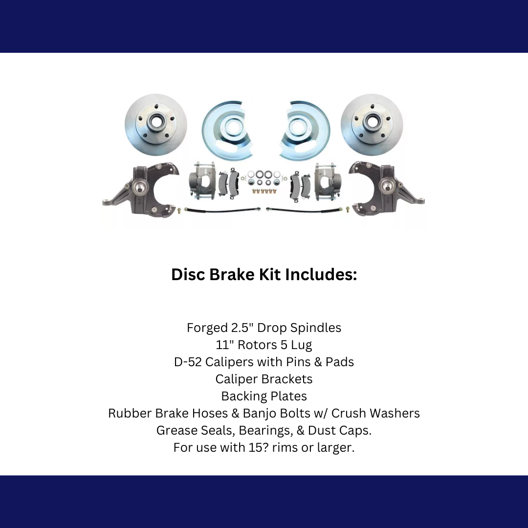 Fits 63-70 C-10 5 Lug Rotor 2.5" Drop Disc Brake Conversion Wheel Kit DBK6370D-5 - Discs, Rotors, and Hardware Car Part People