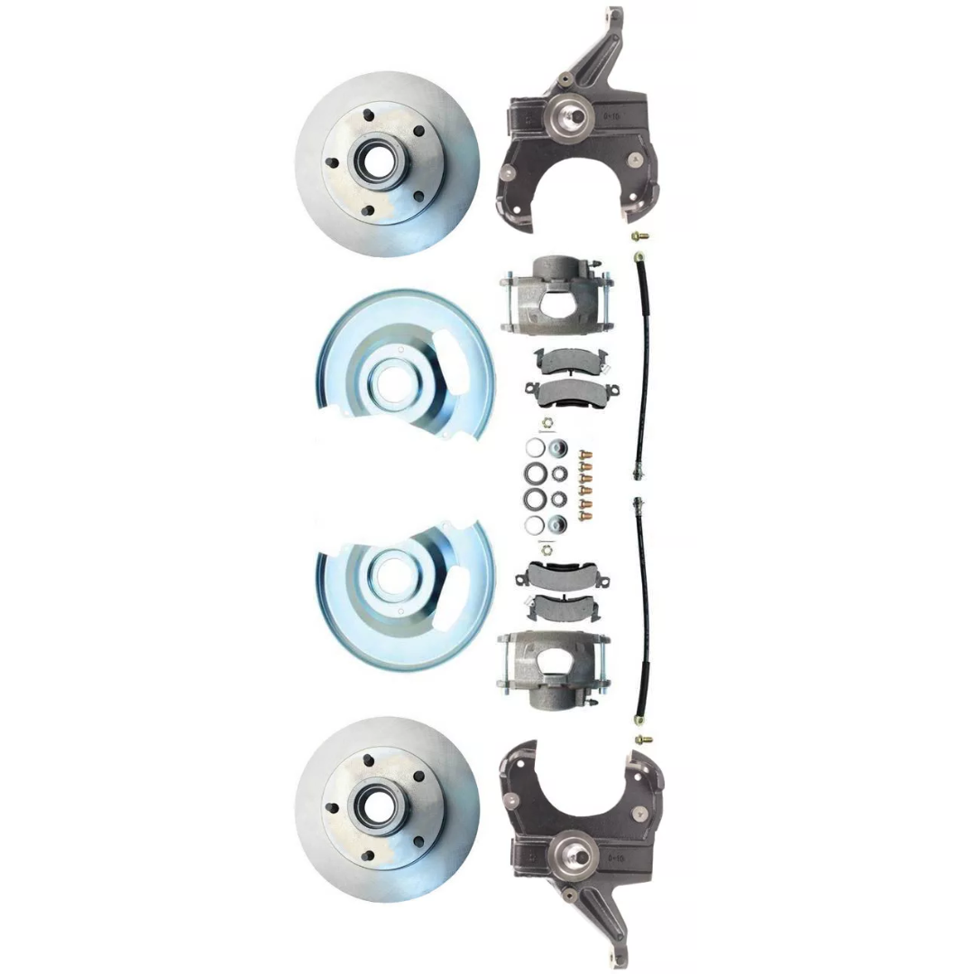 Fits 63-70 C-10 6 Lug Rotor 2.5"Drop Disc Brake Conversion Wheel Kit DBK6370D-A