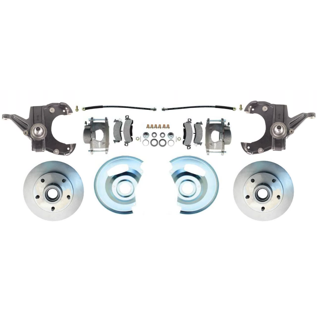 Fits 63-70 C-10 6 Lug Rotor 2.5"Drop Disc Brake Conversion Wheel Kit DBK6370D-A