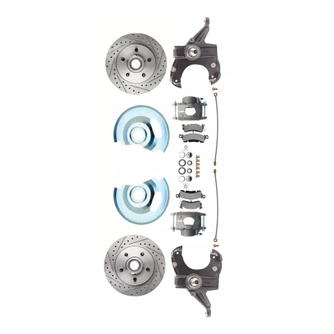 Fits 63-70 C-10 6 Lug D/S Rotor 2.5"Drop Disc Conversion Wheel Kit DBK6370DLX-A