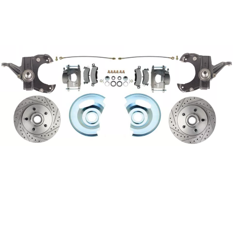 Fits 63-70 C-10 6 Lug D/S Rotor 2.5"Drop Disc Conversion Wheel Kit DBK6370DLX-A