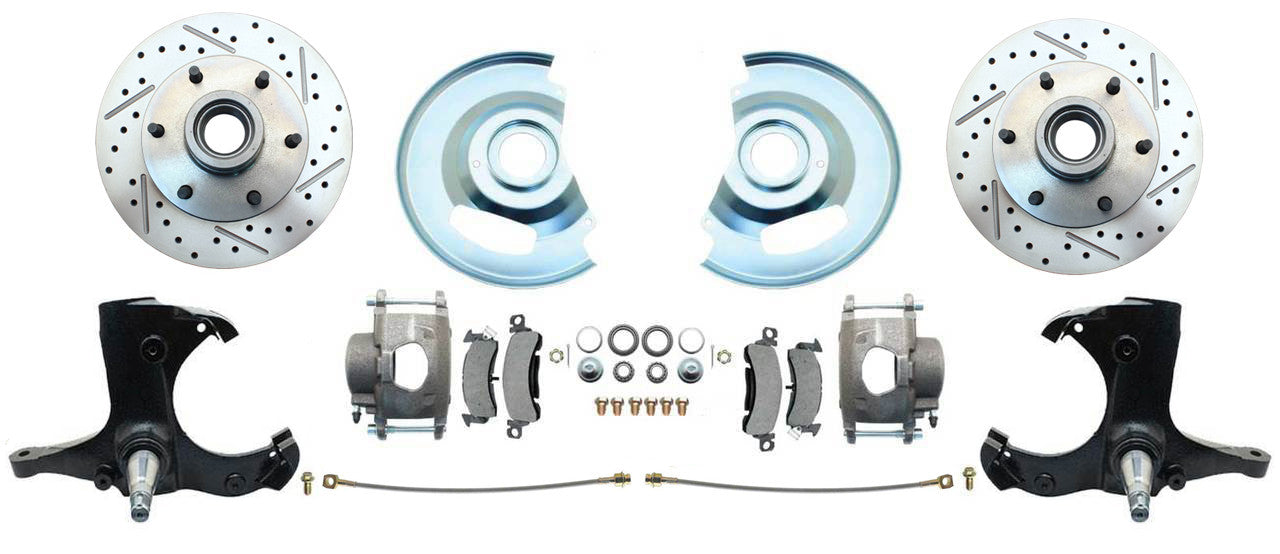 Fits 63-70 C-10 6 Lug D/S Rotor Stock Height Disc Conversion Wheel Kit DBK6370LX - Discs, Rotors, and Hardware Car Part People