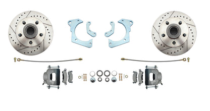 Fits 1965-1968 GM Full Size Disc Brake Kit Drilled/Slotted Rotors DBK6568LX - Discs, Rotors, and Hardware Car Part People