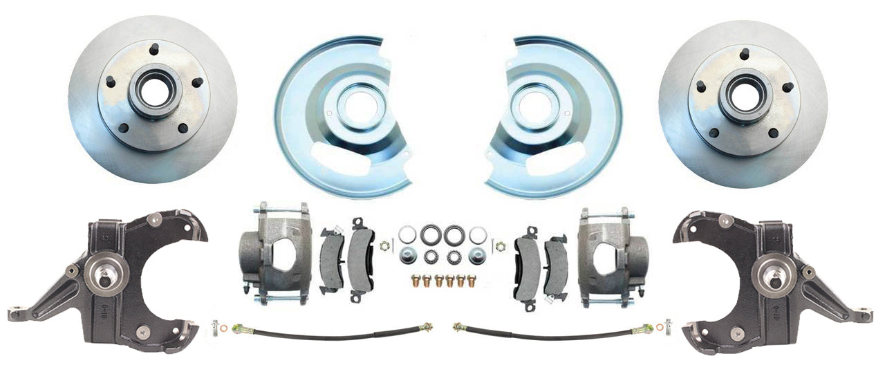 Fits 73-87 C-10 5 Lug Rotor, 2.5" Drop Disc Brake Conversion Wheel Kit DBK7387D - Discs, Rotors, and Hardware Car Part People