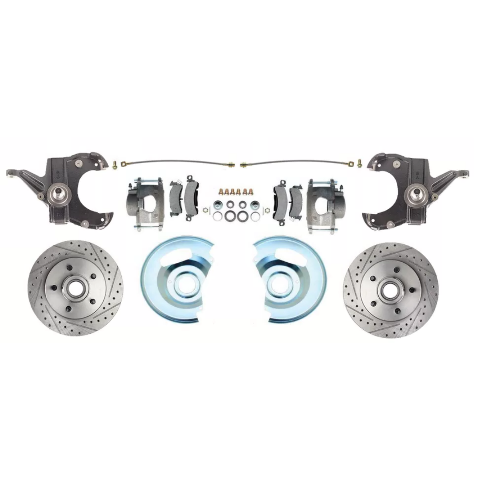 Fits 73-87 C-10 5 Lug D/S Rotor, 2.5" Drop Disc Conversion Wheel Kit DBK7387DLX