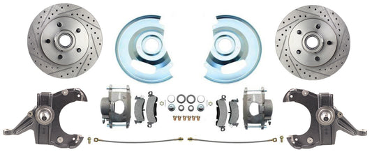 Fits 73-87 C-10 5 Lug D/S Rotor, 2.5" Drop Disc Conversion Wheel Kit DBK7387DLX - Discs, Rotors, and Hardware Car Part People
