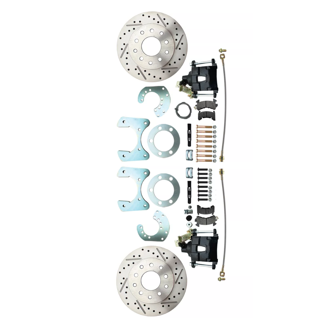 Fits 1957-74 Mopar 8 3/4" Dana 60 Rear Brake; Slotted; w/E-Brake-Black DBK834LXB - Discs, Rotors, and Hardware Car Part People