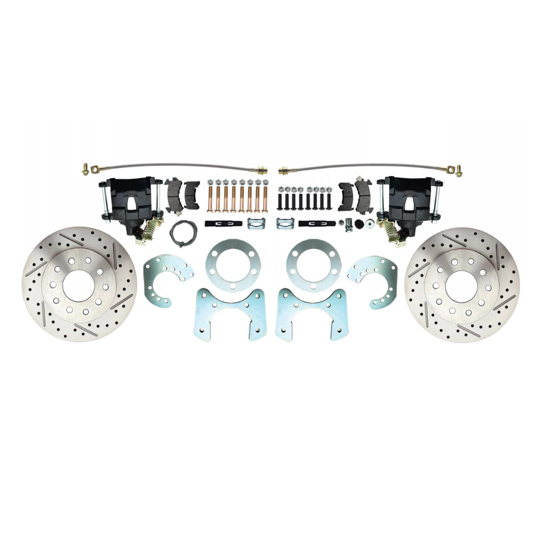 Fits 1957-74 Mopar 8 3/4" Dana 60 Rear Brake; Slotted; w/E-Brake-Black DBK834LXB - Discs, Rotors, and Hardware Car Part People