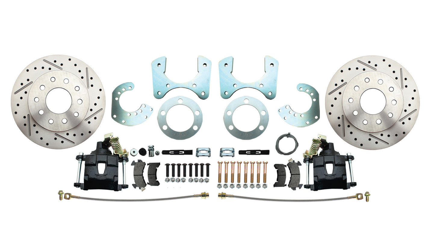 Fits 1957-74 Mopar 8 3/4" Dana 60 Rear Brake; Slotted; w/E-Brake-Black DBK834LXB - Discs, Rotors, and Hardware Car Part People
