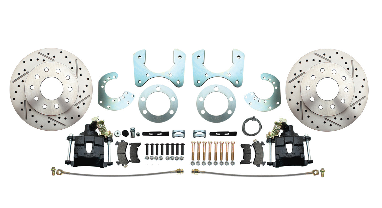 Fits 1957-74 Mopar 8 3/4" Dana 60 Rear Brake; Slotted; w/E-Brake-Black DBK834LXB - Discs, Rotors, and Hardware Car Part People