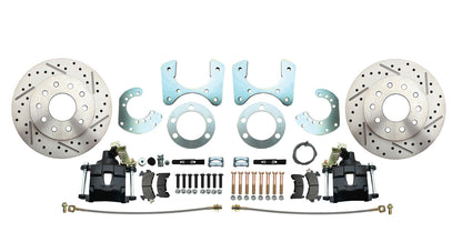 Fits 1957-74 Mopar 8 3/4" Dana 60 Rear Brake; Slotted; w/E-Brake-Black DBK834LXB - Discs, Rotors, and Hardware Car Part People