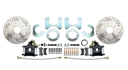 Fits 1957-74 Mopar 8 3/4" Dana 60 Rear Brake; Slotted; w/E-Brake-Black DBK834LXB - Discs, Rotors, and Hardware Car Part People