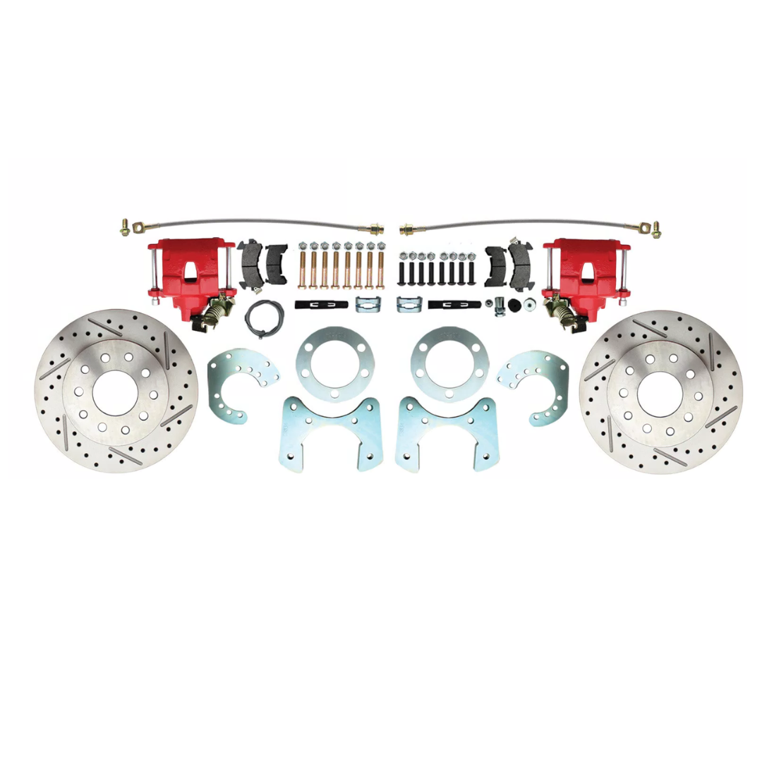 Fits 1957-1974 Mopar 8 3/4" Dana 60 Rear Brake; Slotted; w/E-Brake-Red DBK834LXR - Discs, Rotors, and Hardware Car Part People