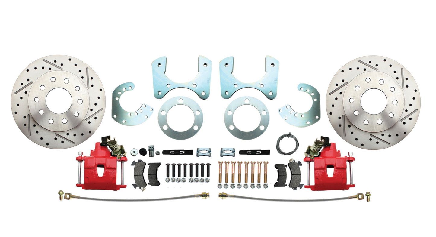 Fits 1957-1974 Mopar 8 3/4" Dana 60 Rear Brake; Slotted; w/E-Brake-Red DBK834LXR - Discs, Rotors, and Hardware Car Part People