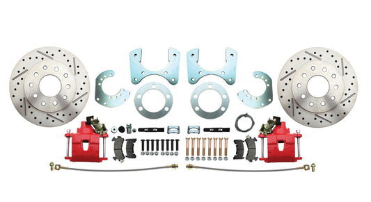 Fits 1957-1974 Mopar 8 3/4" Dana 60 Rear Brake; Slotted; w/E-Brake-Red DBK834LXR - Discs, Rotors, and Hardware Car Part People