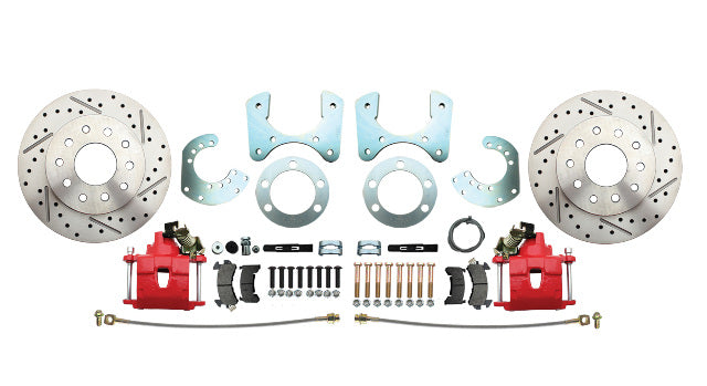 Fits 1957-1974 Mopar 8 3/4" Dana 60 Rear Brake; Slotted; w/E-Brake-Red DBK834LXR