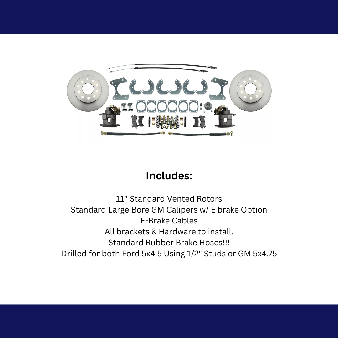 Fits Ford 9" Rear End Disc Brake Kit w/ E-brake DBK9 - Discs, Rotors, and Hardware Car Part People