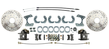 Fits Ford 9" Rear End Disc Brake Kit w/ E-brake & Drilled/ Slotted Rotors DBK9LX - Discs, Rotors, and Hardware Car Part People
