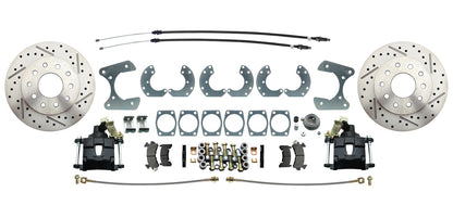 Fits Ford 9" Rear End Disc Brake w/E-brake & Drilled/Slotted Rotor-Black DBK9LXB - Discs, Rotors, and Hardware Car Part People
