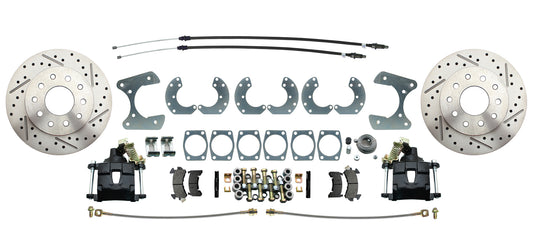 Fits Ford 9" Rear End Disc Brake w/E-brake & Drilled/Slotted Rotor-Black DBK9LXB - Discs, Rotors, and Hardware Car Part People