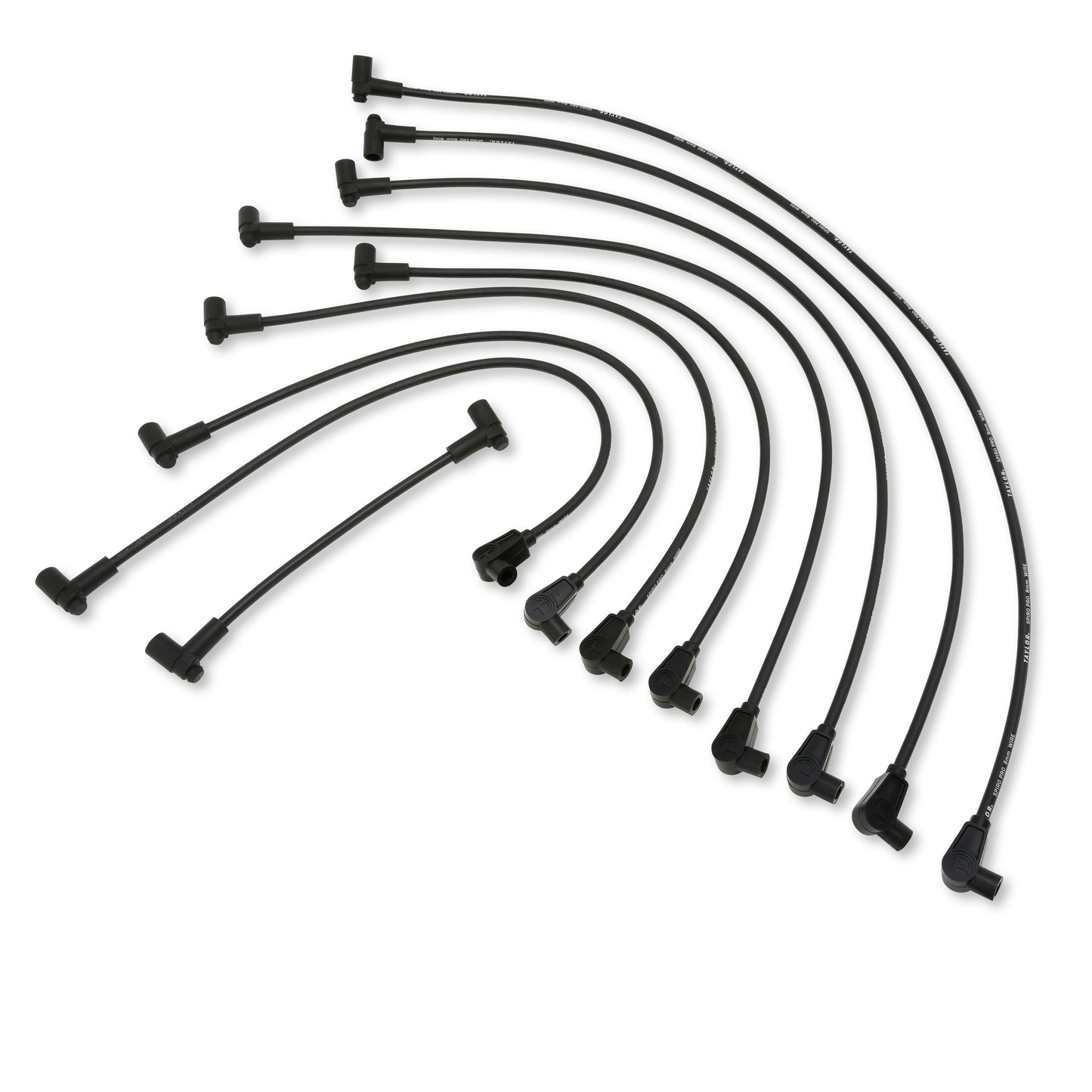 Spark Plug Wire Set Universal 8mm Silicone Spiro Pro 350 ohm/ft Black 74055