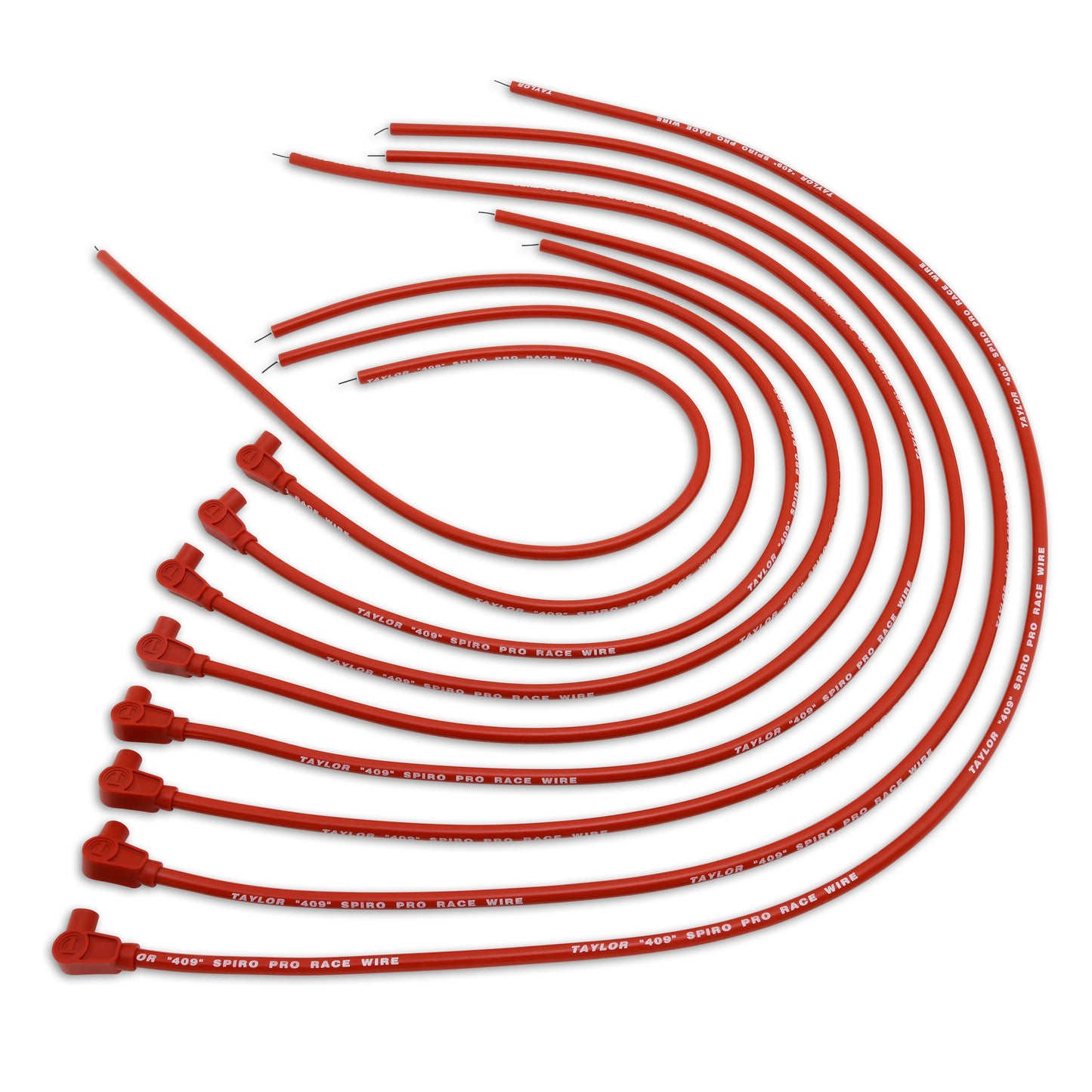 Spark Plug Wire Set Universal 10.4mm Silicone Spiro Pro 409 409 90? Red 79251