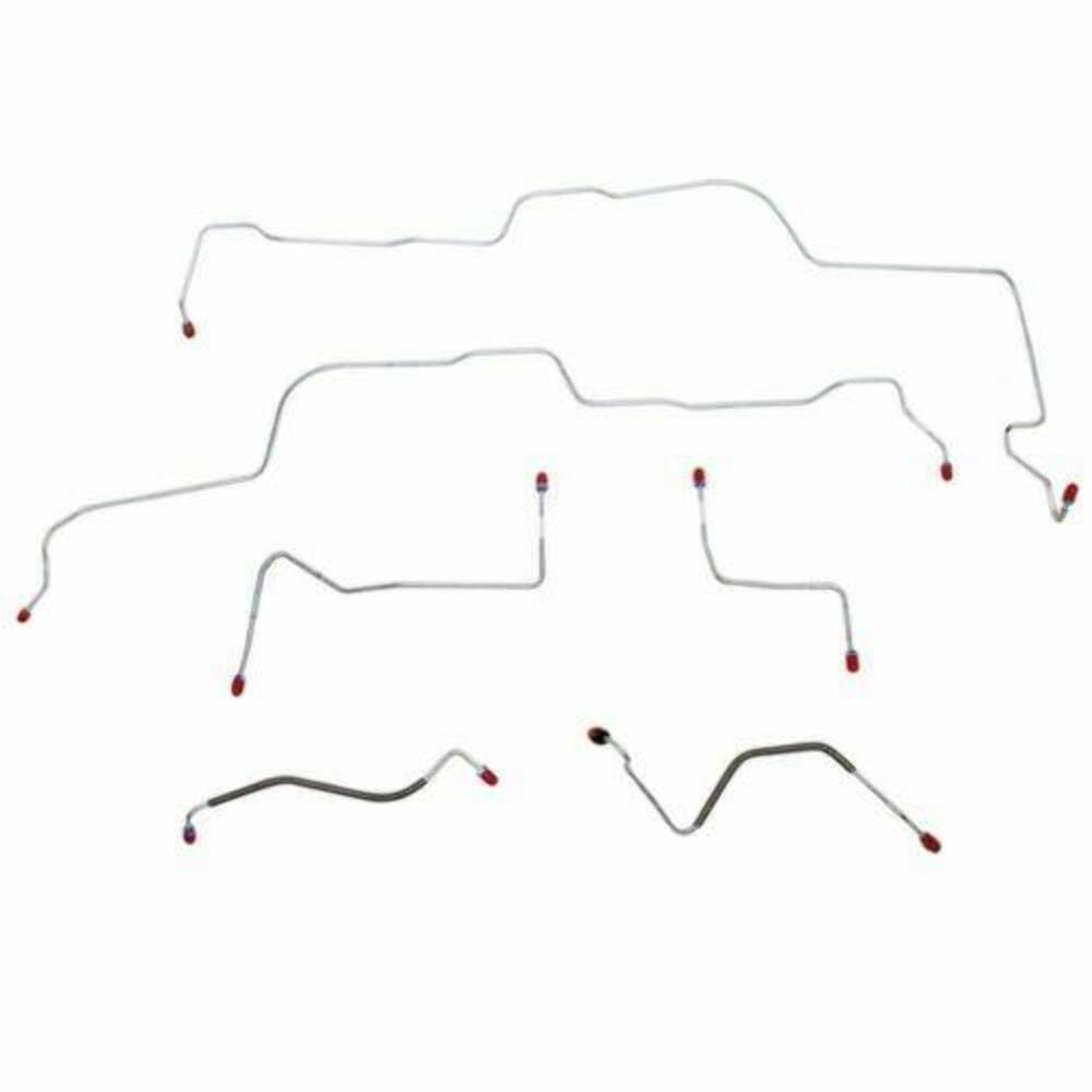 1970-71 Ford Fairlane Front Brake Line Kit with Power Disc Brakes - DKT7001SS - Front Lines Car Part People