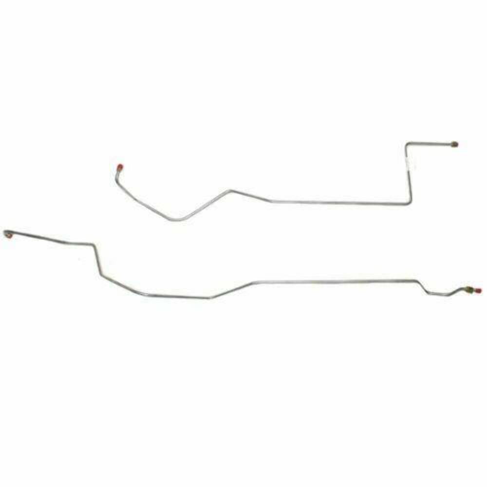 1966-67 Ford Fairlane V8 Transmission Cooler Lines 2 Piece Stainless - DTC6601SS - Transmission Lines Car Part People