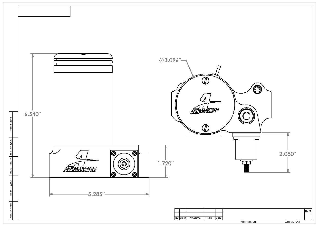 Electric Fuel Pump High Flow EFI Performance Universal Fit Aeromotive 11202-BGPL