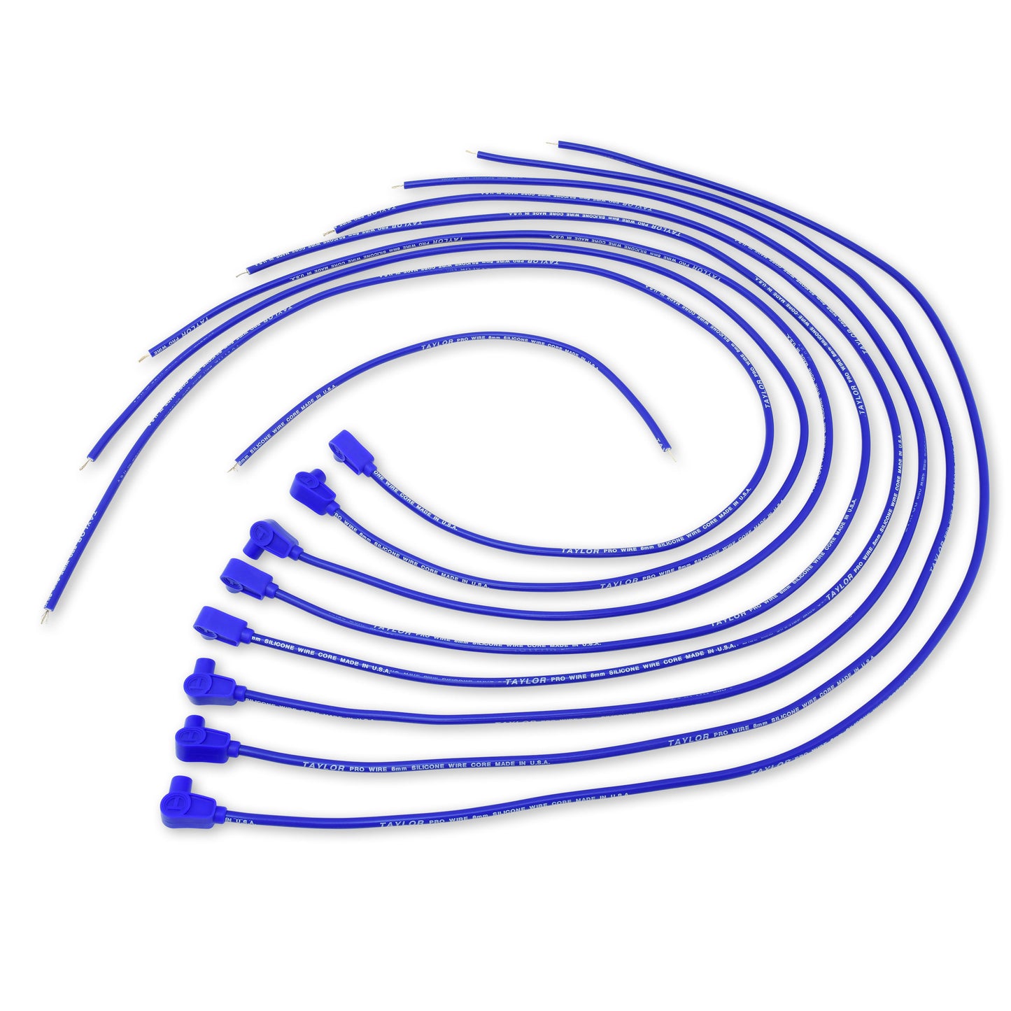 Spark Plug Wire Set Universal 8mm Silicone 90? 0 ohm/ft Prowire Solid Blue 70660