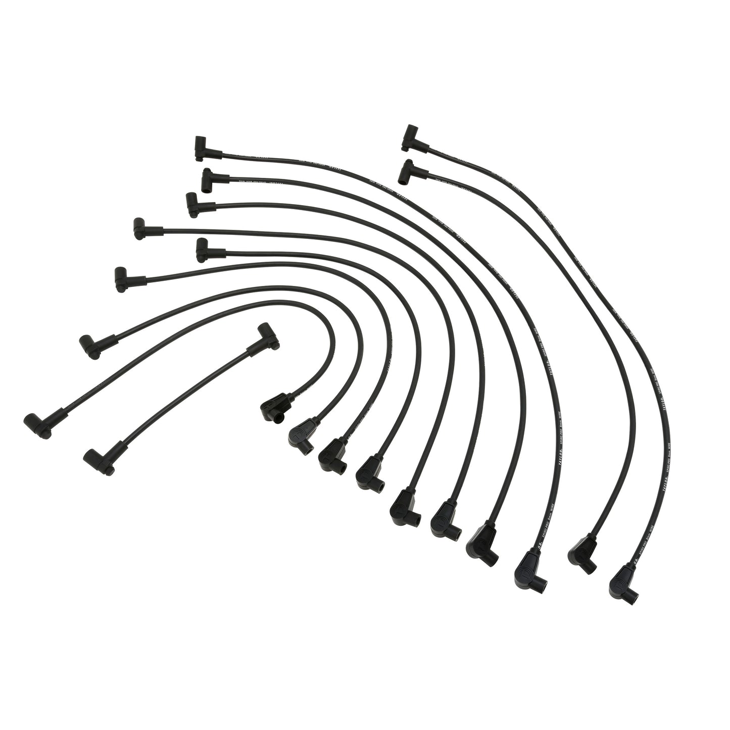 Spark Plug Wire Set Universal 8mm Silicone Spiro Pro 350 ohm/ft Black 72045