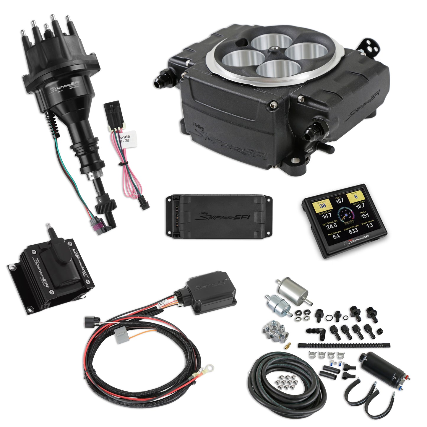 1954 Ford Club Sniper 2 EFI Bundle with HyperSpark Ignition System 550-511-3PK-SBF