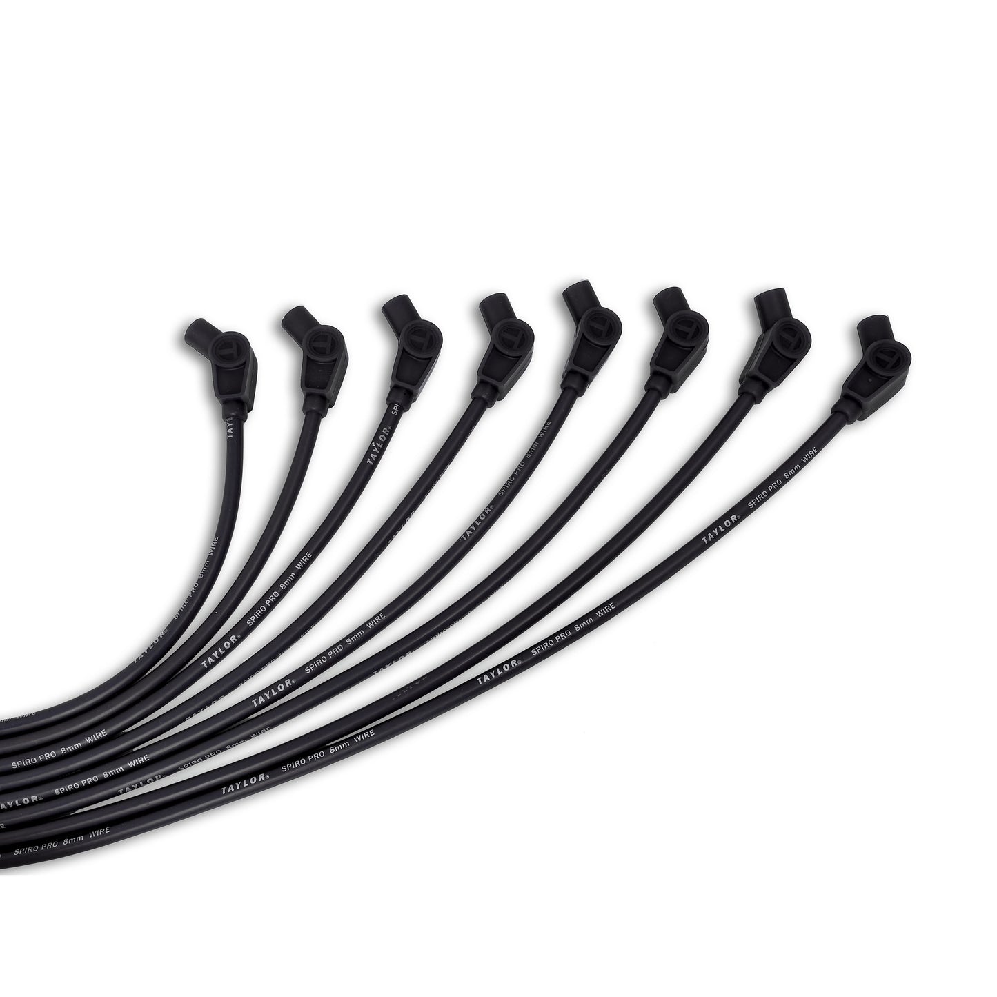 Spark Plug Wire Set Universal 8mm Silicone Spiro Pro 135? 350 ohm/ft Black 73053
