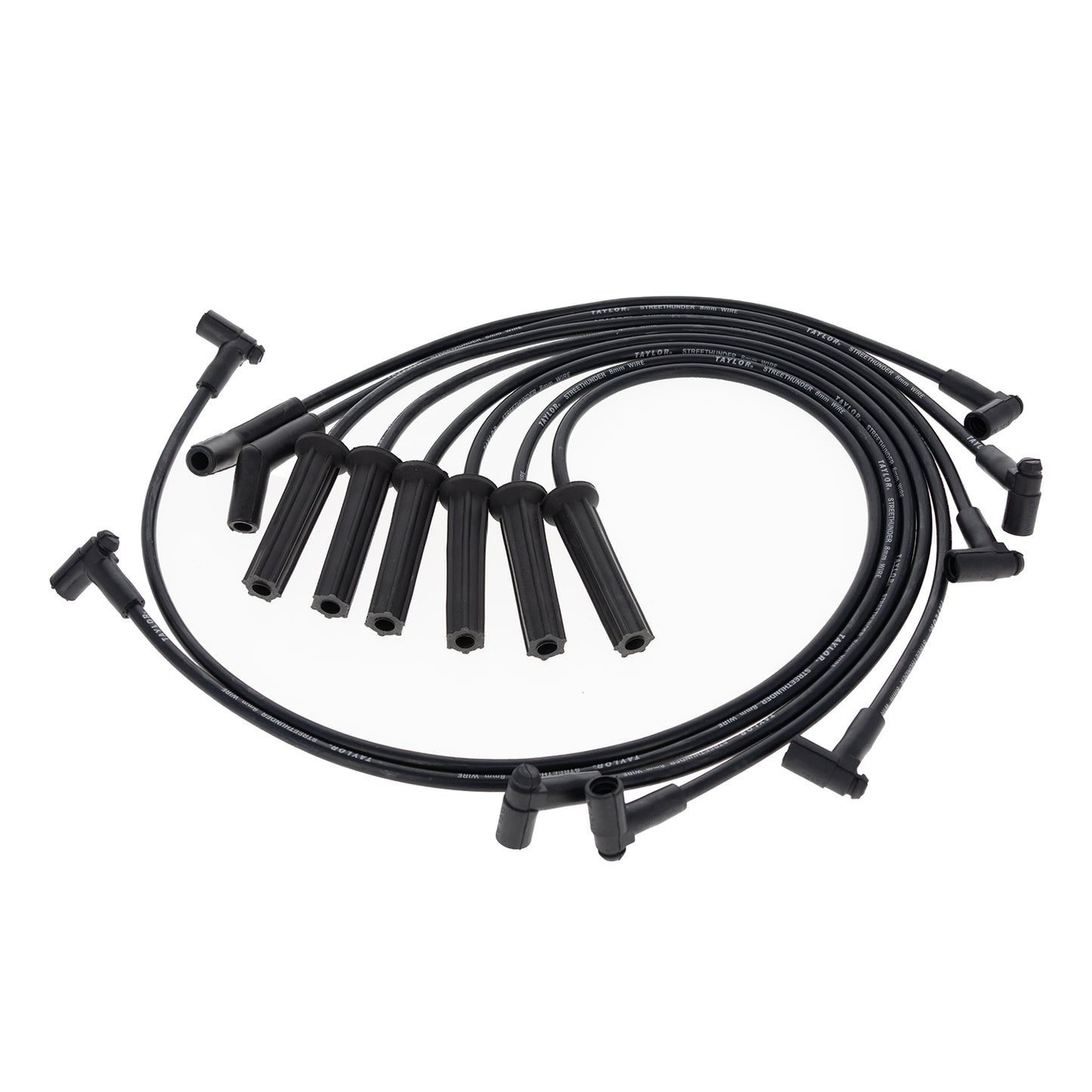 Spark Plug Wire Set Universal 8mm Silicone 500 ohm/ft Street Thunder Black 51016
