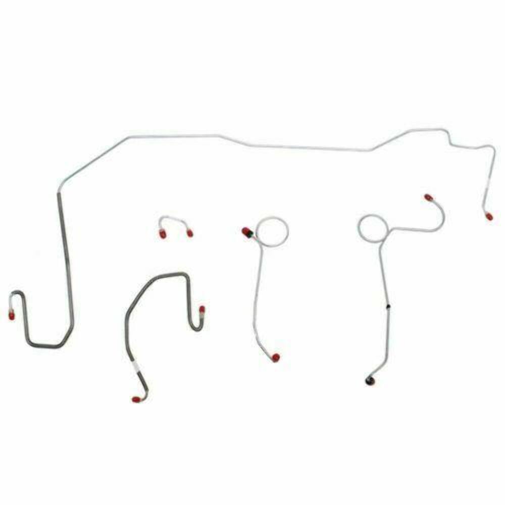 1970-71 Dodge Challenger Front Brake Line Kit Power Disc Brakes Stainless EKT7005SS - Front Lines Car Part People